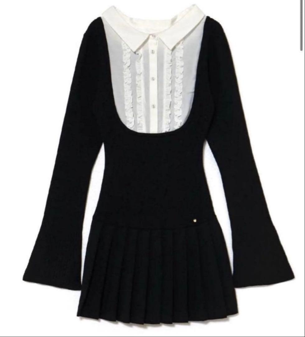 ワンピース andmary Lotta frill mini dress Black