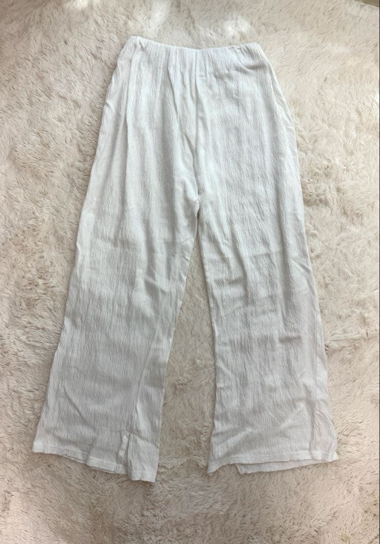 SeaRoomLynn Wave RIB STRAIGHTパンツ　ホワイト