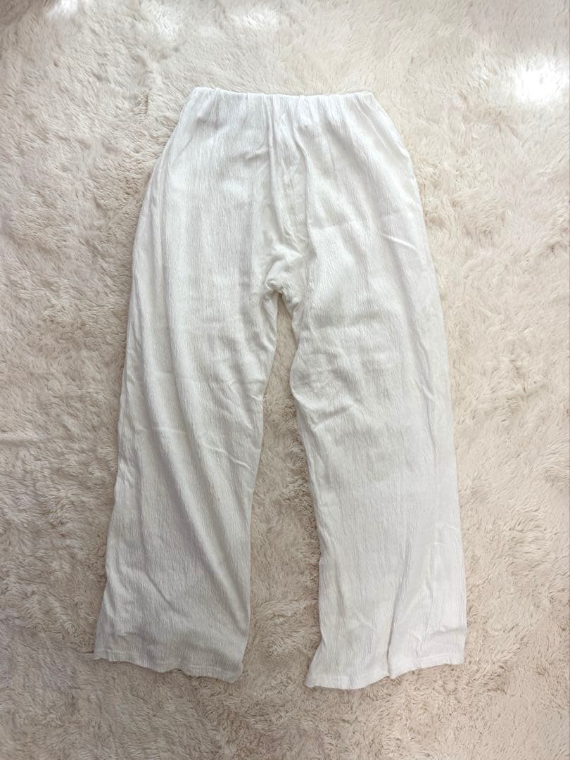 SeaRoomLynn Wave RIB STRAIGHTパンツ　ホワイト