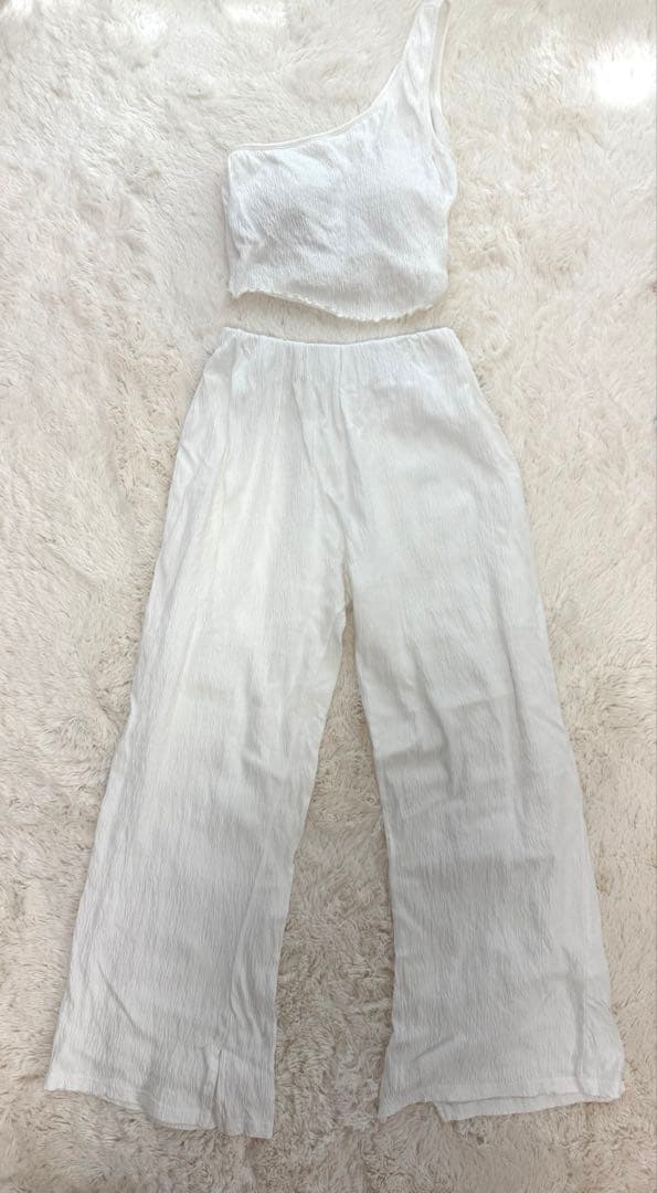 SeaRoomLynn Wave RIB STRAIGHTパンツ　ホワイト