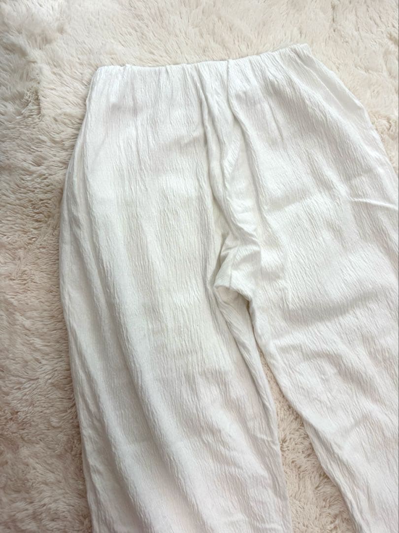 SeaRoomLynn Wave RIB STRAIGHTパンツ　ホワイト