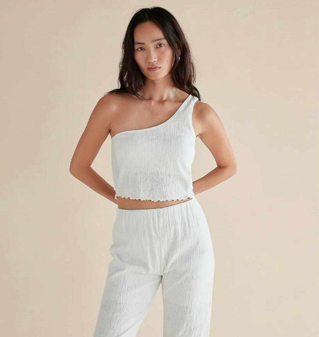 SeaRoomLynn Wave RIB STRAIGHTパンツ　ホワイト