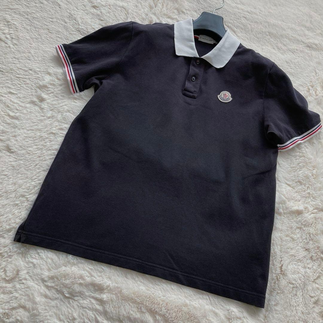 MONCLER モンクレール 黒ポロシャツ メンズ L