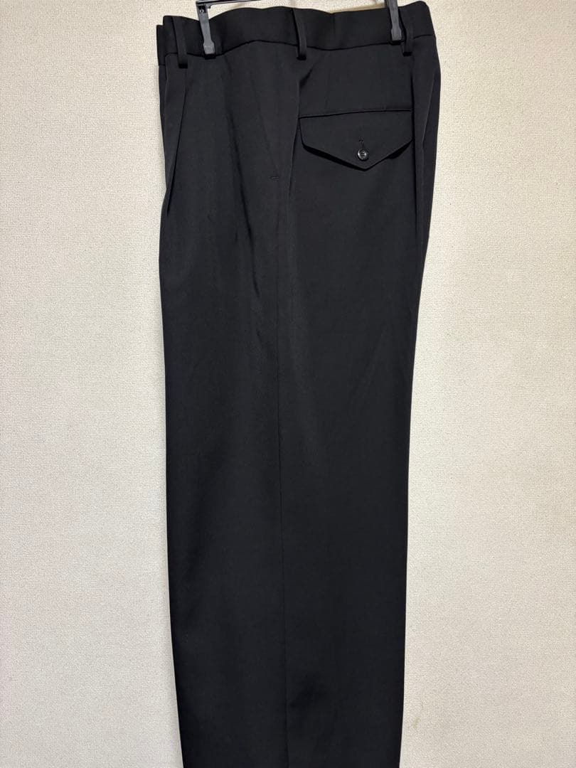 THE RERACS ツータックワイドストレートスラックス　ブラック