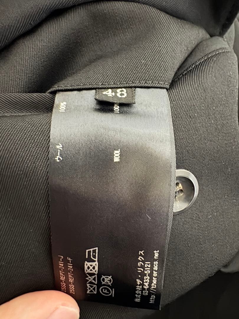 THE RERACS ツータックワイドストレートスラックス　ブラック