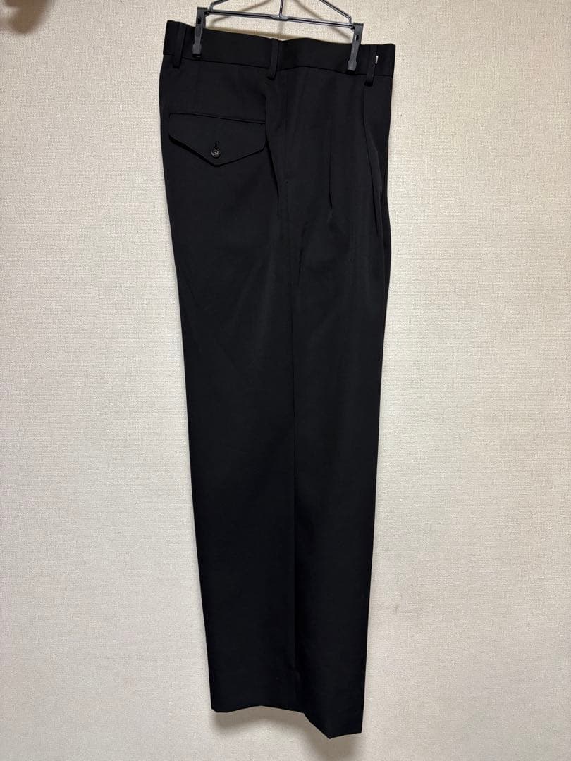 THE RERACS ツータックワイドストレートスラックス　ブラック