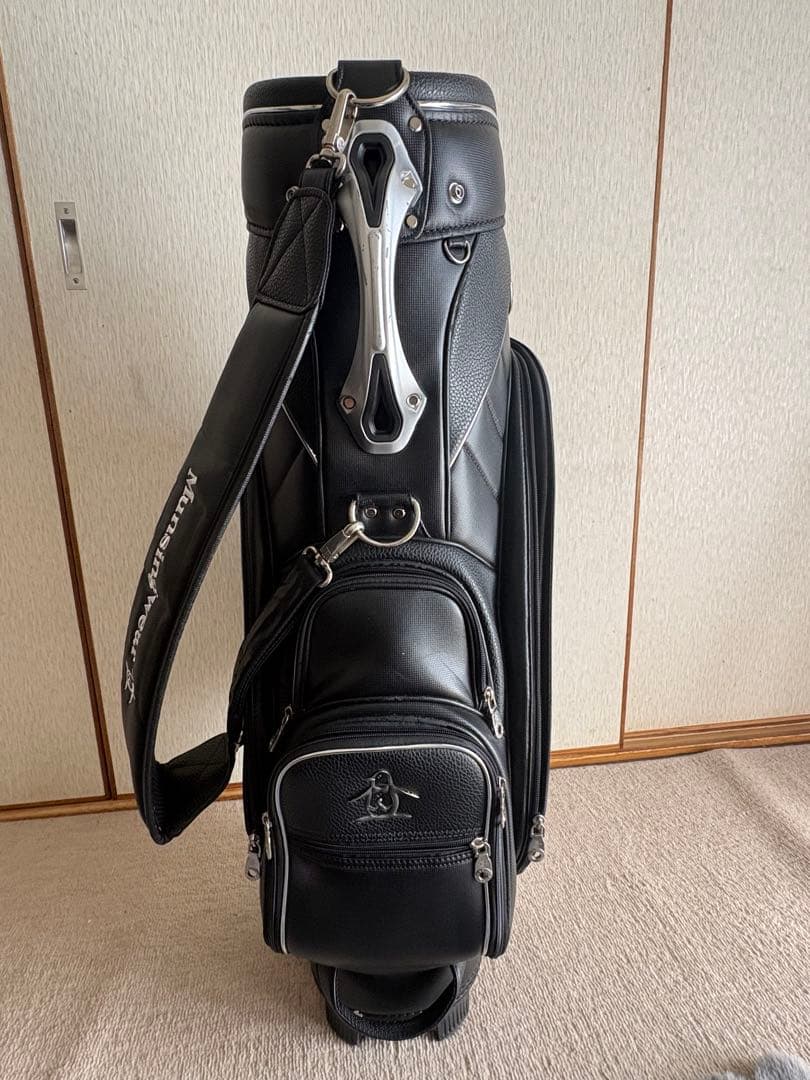AG097　マンシングウェア　ゴルフバッグ キャディバッグ 黒 ペンギン