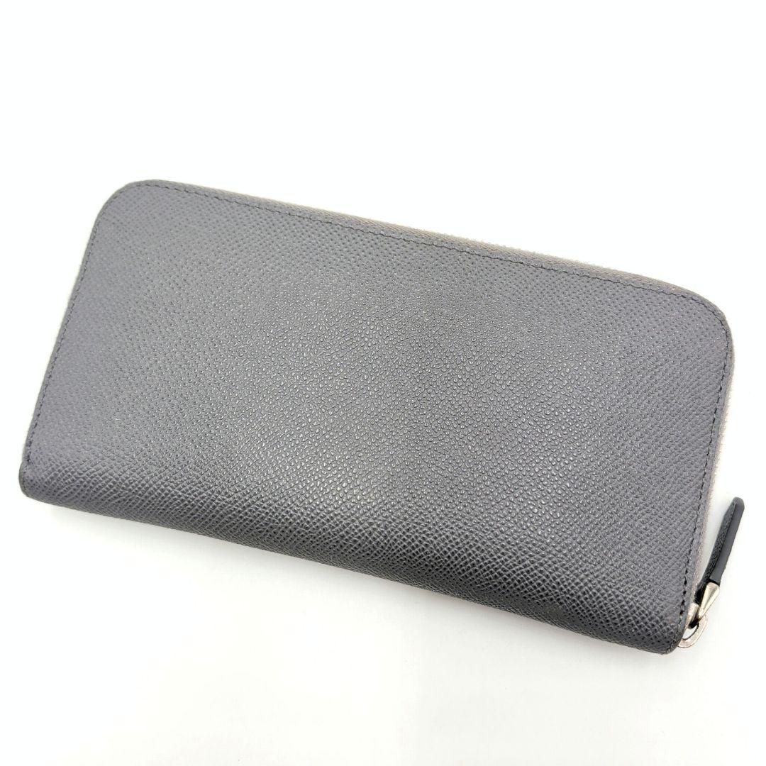 未使用級 BVLGARI ブルガリマン 長財布 サークル 本革 グレー IC搭載