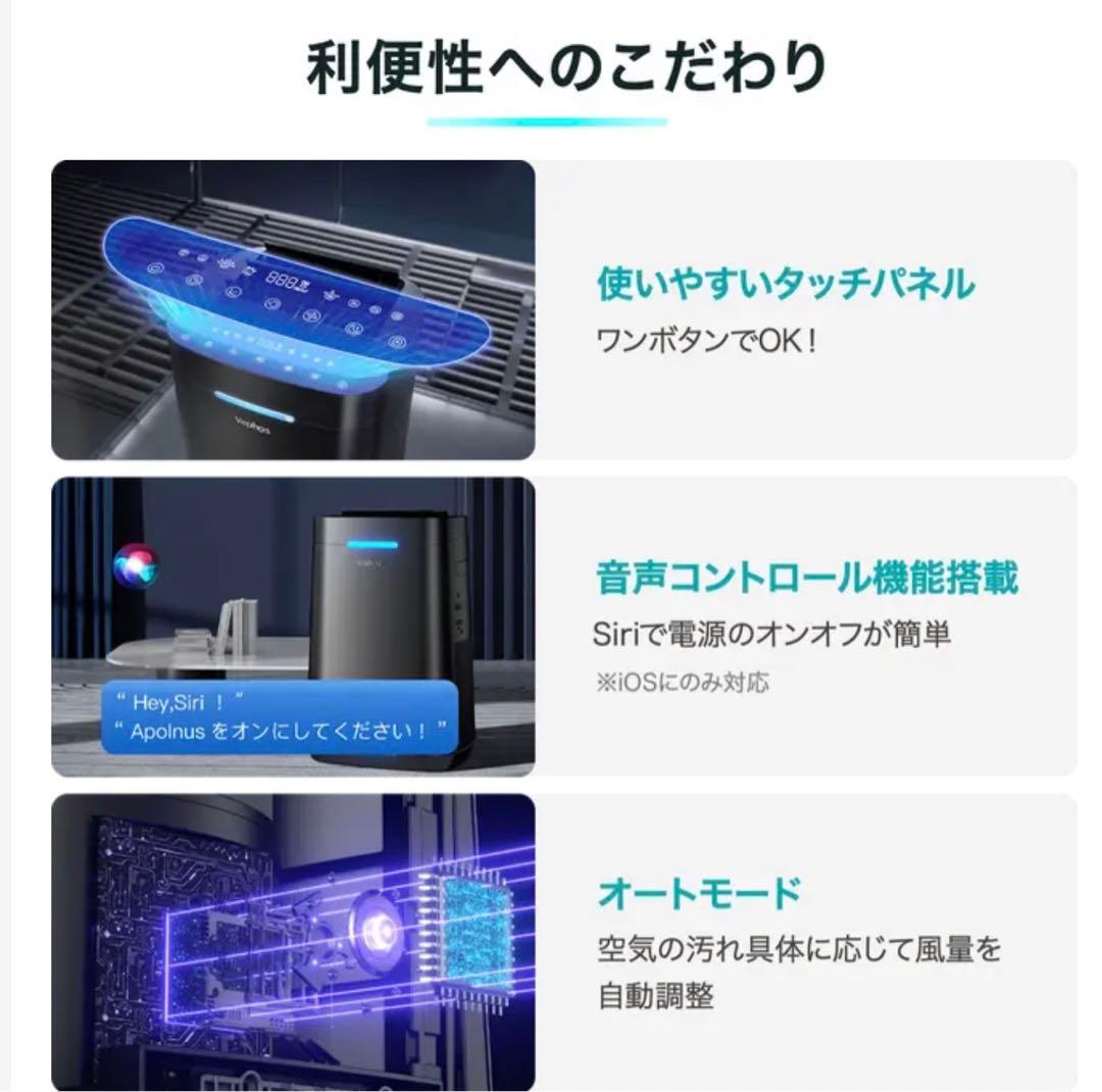 マクアケ　Apolinus 空気清浄機 5段階交換不要フィルター