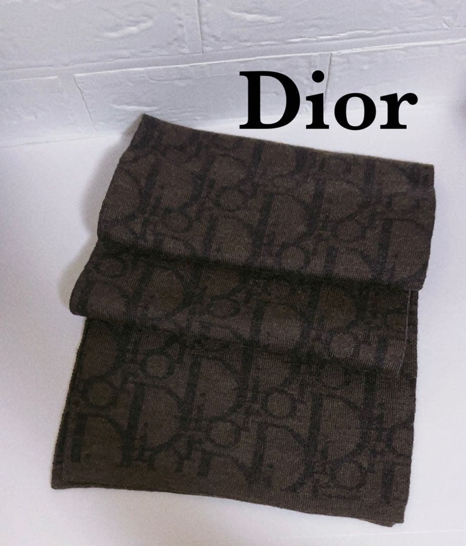 クリスチャンディオールChristianDior マフラー　ブラウン　男女兼用