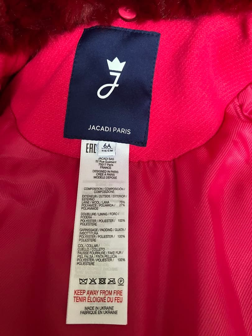 ゆーさ　JACADI PARIS ピンクコート 6A