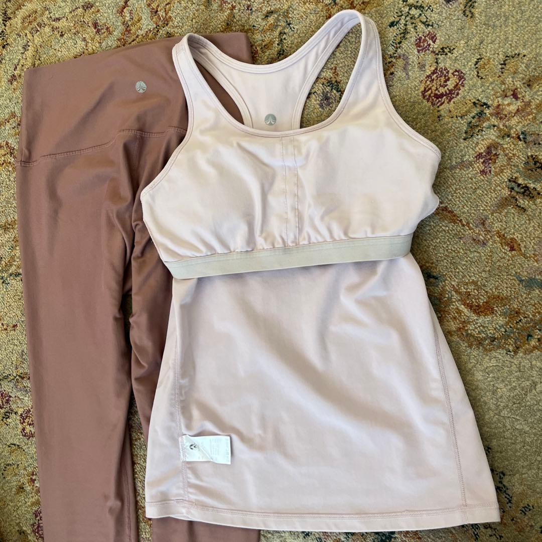 SUKALA リバーシブルヨガマット 水色 マットケース付き　ヨガウェアMサイズ