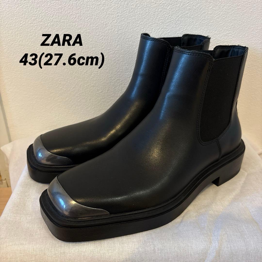 ZARA ザラ メタリックディテール チェルシーブーツ 43 27.6cm