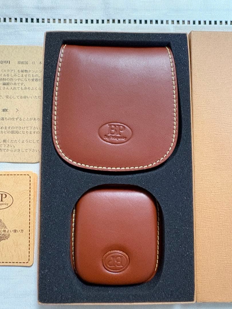 BP 日本製　牛革　二つ折り財布　ケース　　新品　ブラウン