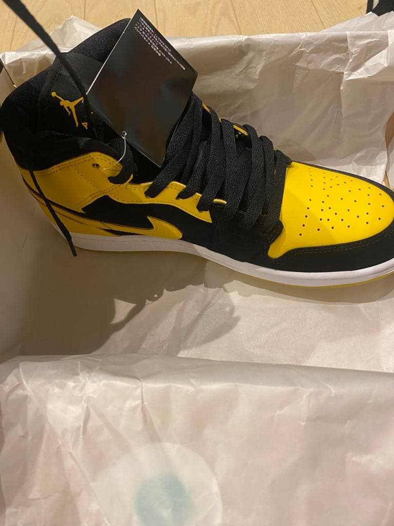AIR JORDAN 1 MID SE ブラック/イエロー UK9