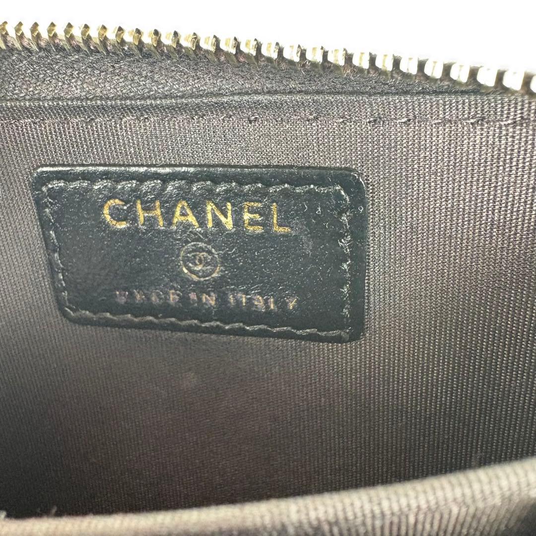 CHANEL ラムスキン　カメリアモチーフ　ケース　カードケース