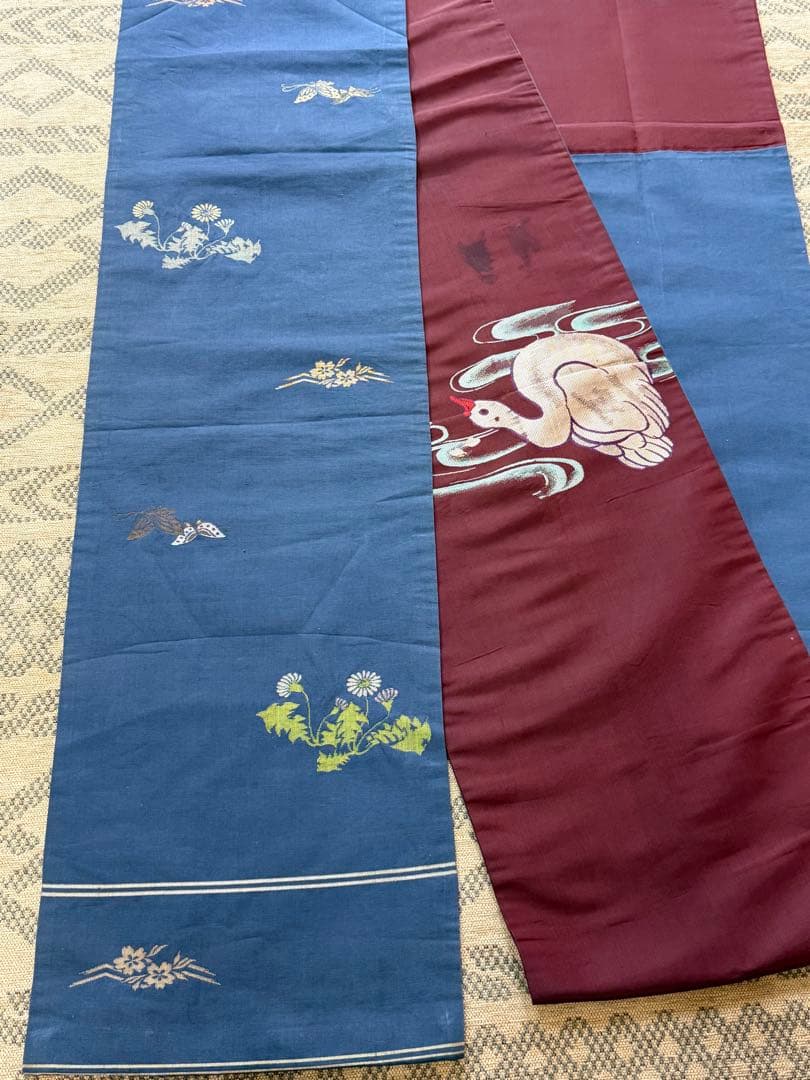 希少 レア 昼夜帯　スワン 白鳥 ? 流水に桜