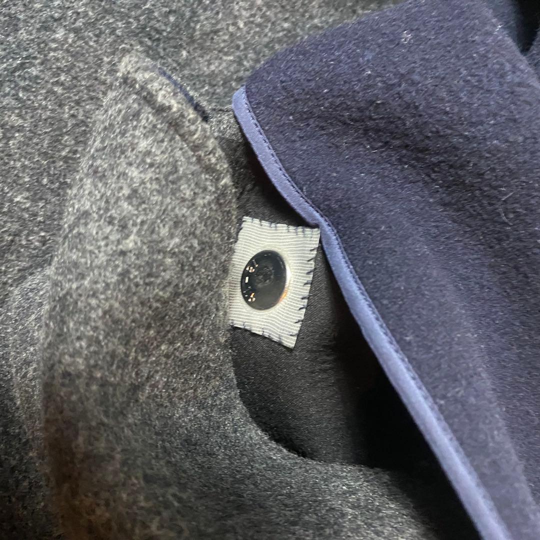 ENFOLD ウールリバー ノーカラーコート ネイビー 38 着丈122cm