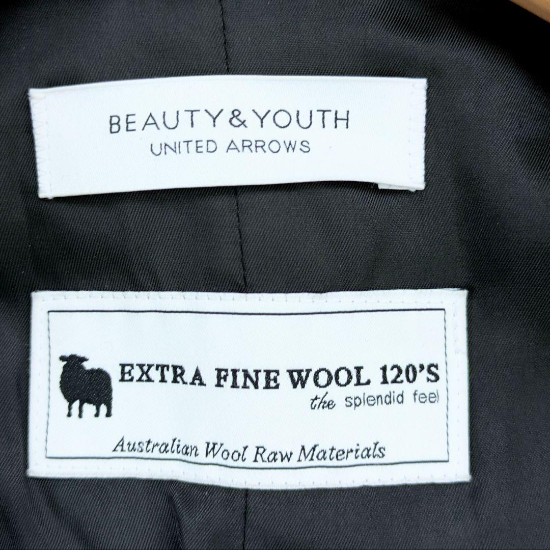 未使用級 B＆Yユナイテッドアローズ メルトンコート オーバーチェック　Ｌ