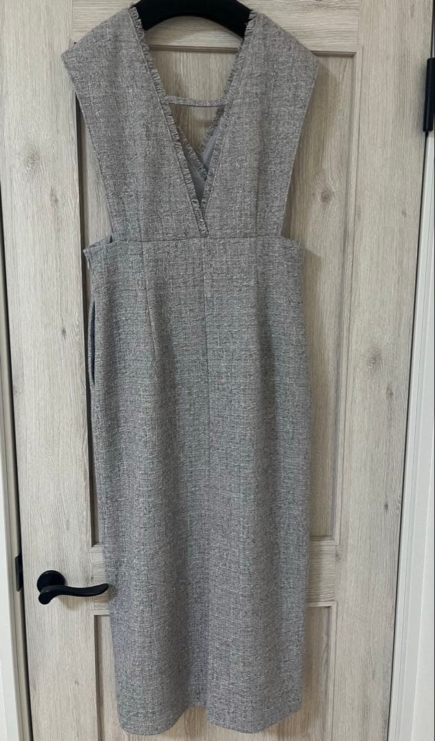 アプワイザーリッシェのラップツイードジャンスカ　ライトグレーＭ