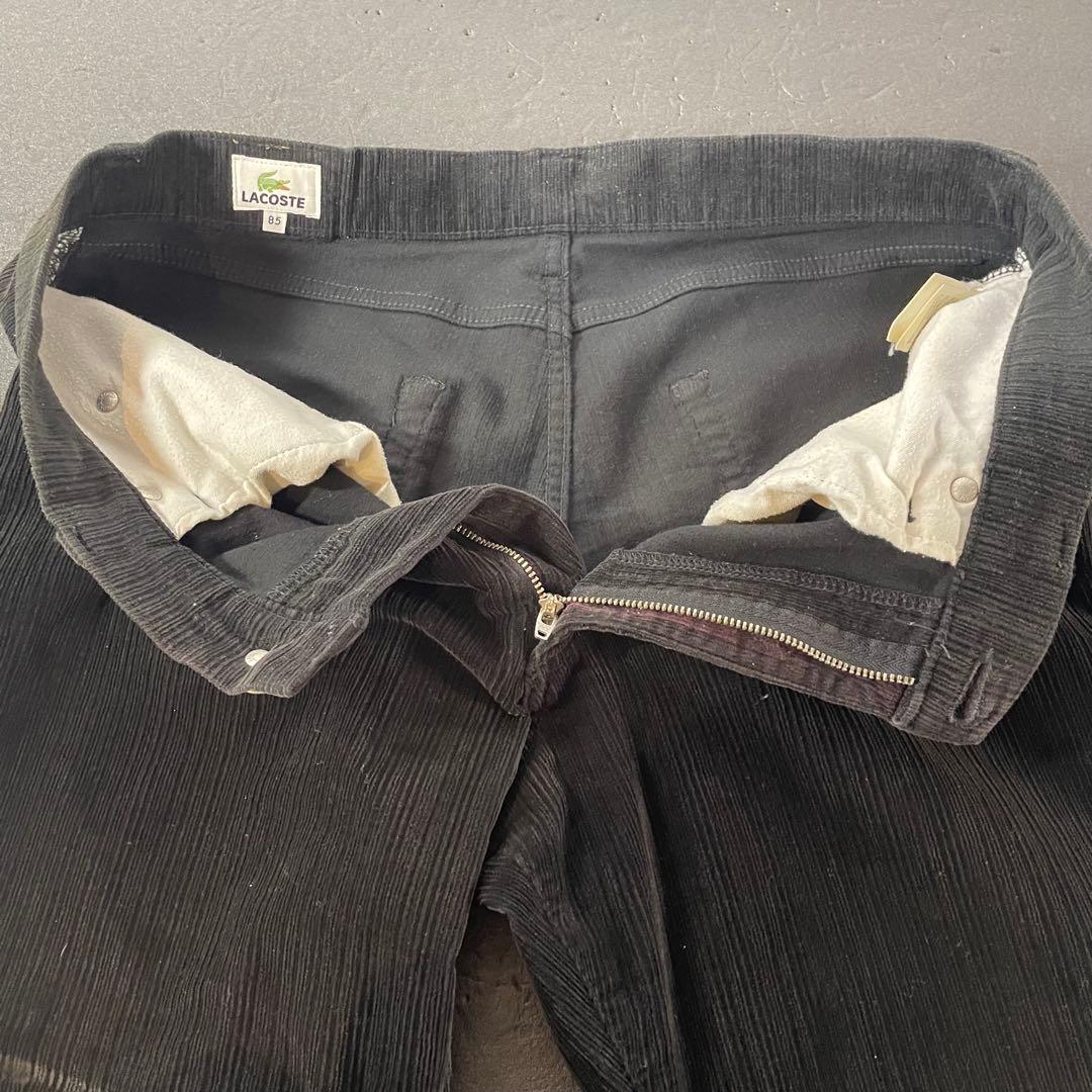 LACOSTE ブラック コーデュロイジャケットパンツ　セットアップ