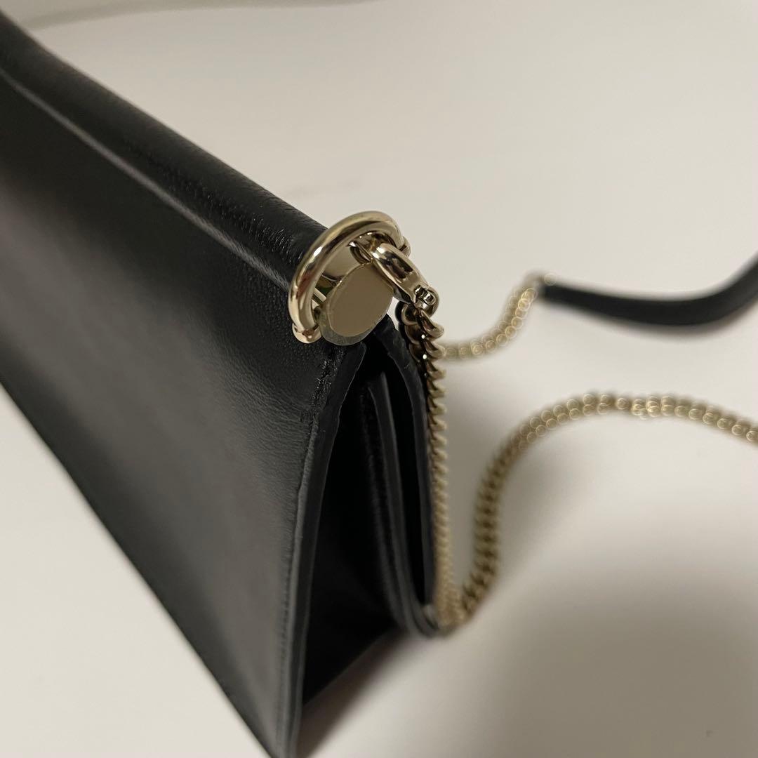 ✨️未使用保管✨️ Jimmy Choo ショルダーバッグ　チェーン　レザー　黒