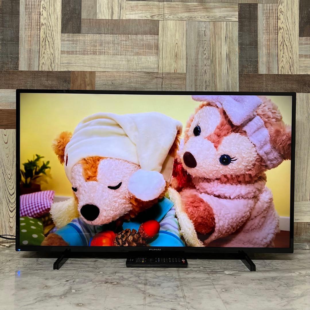 全国送料込❣️フナイ43V型4K チューナ内蔵外付けHDD裏番組録画対応