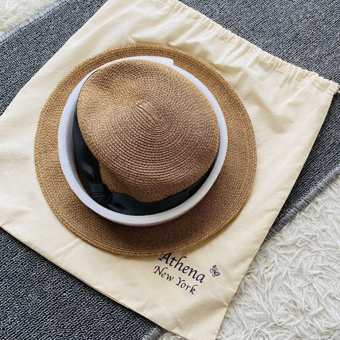 アシーナニューヨーク●極美品●石原さとみ着用モデル カミラ リボンストローハット