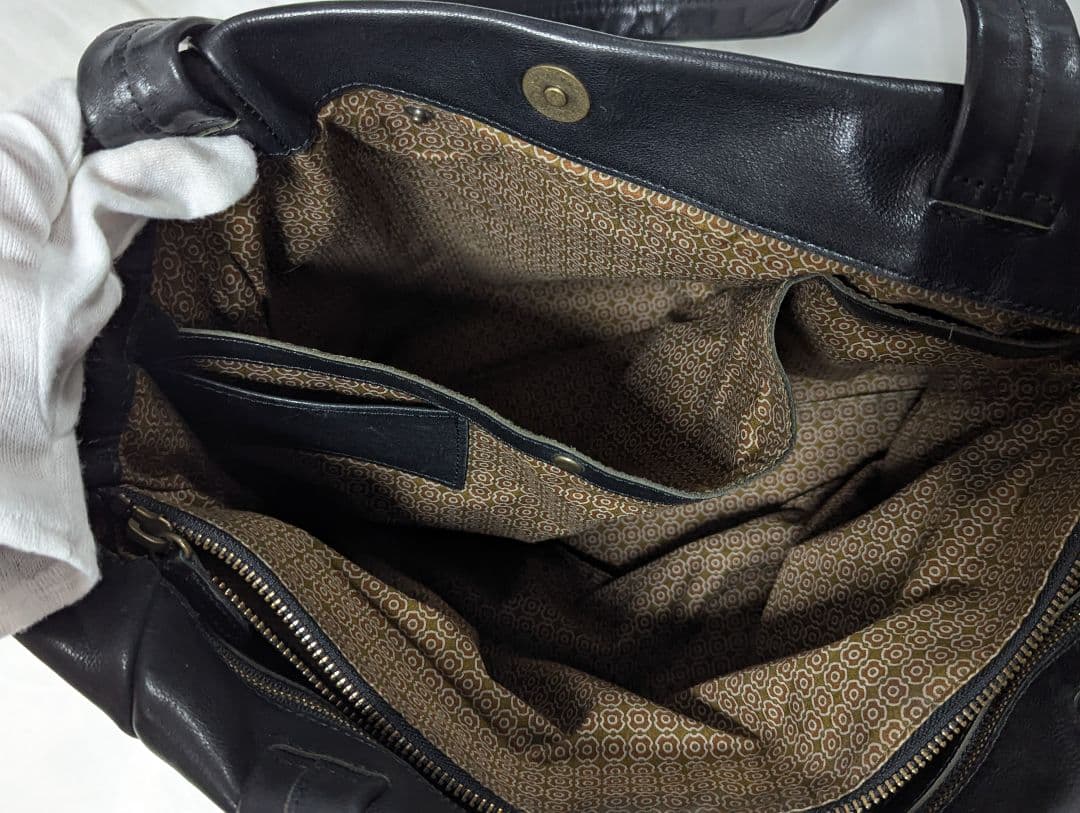 石見銀山 群言堂 トートバック　本革　レザー　黒 A4