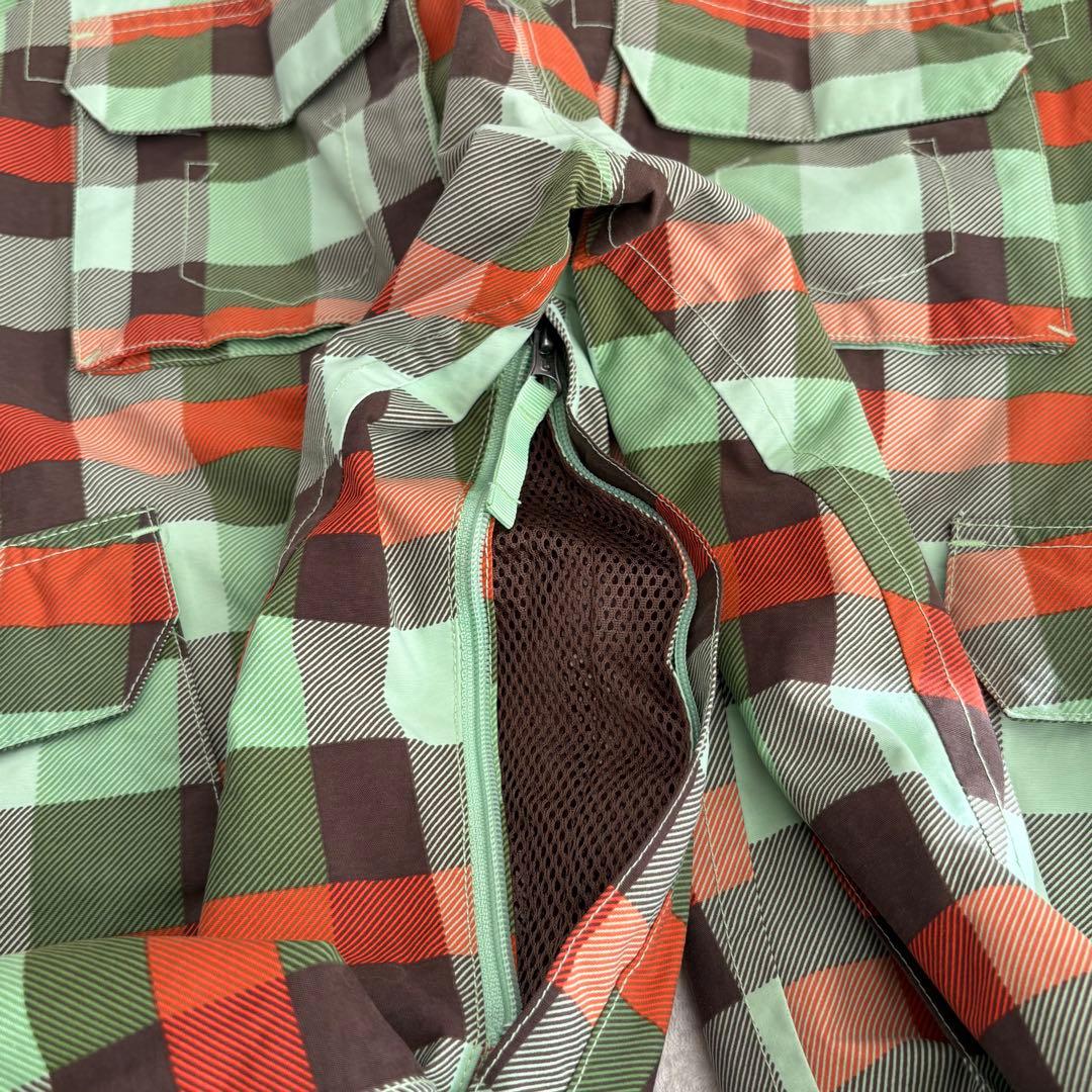 burton スノーウェエア レディース　上M　下S　白系チェックスノボースキー