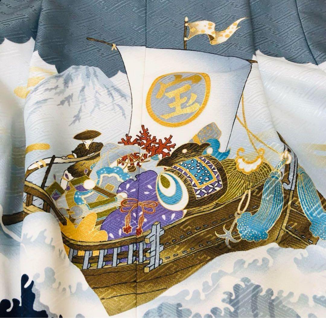 七五三五歳‼️素敵薄水色上品‼️縞袴とも似合ってまし