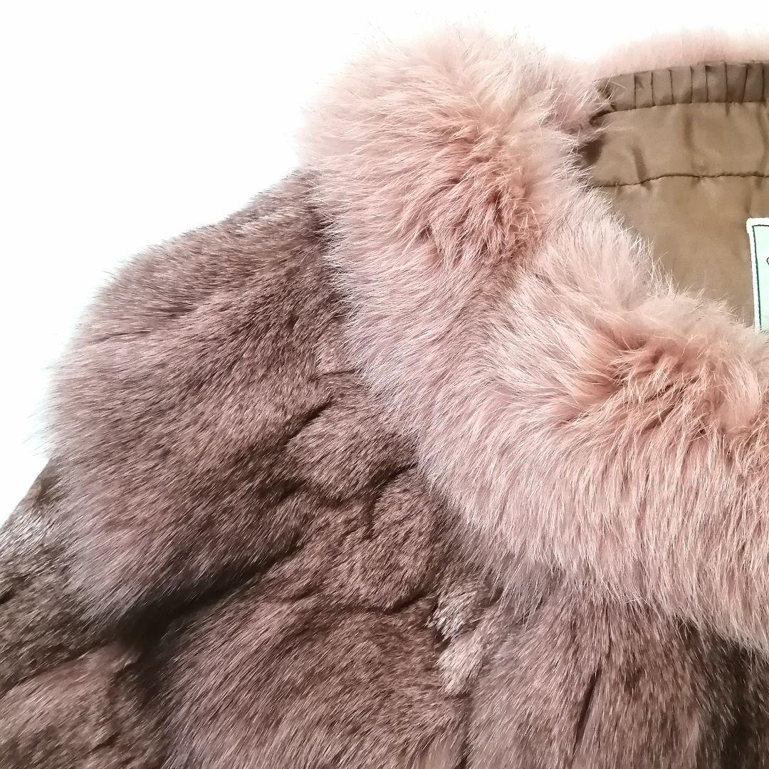 極美品✨ シビラ　フォックス　毛皮　ケープ　ショール　ピンク　リアルファー　希少