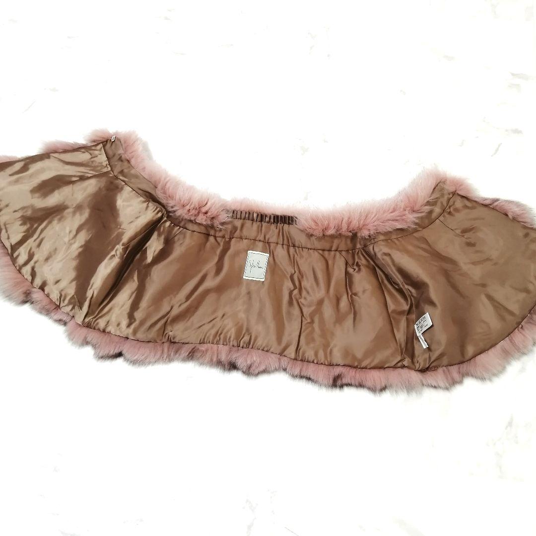 極美品✨ シビラ　フォックス　毛皮　ケープ　ショール　ピンク　リアルファー　希少