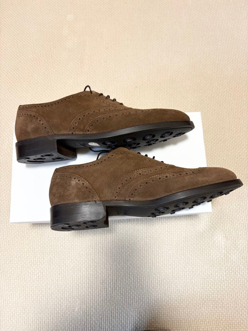 ロイドフットウェア　ブラウンスエード キャップオックスフォードブローグシューズ