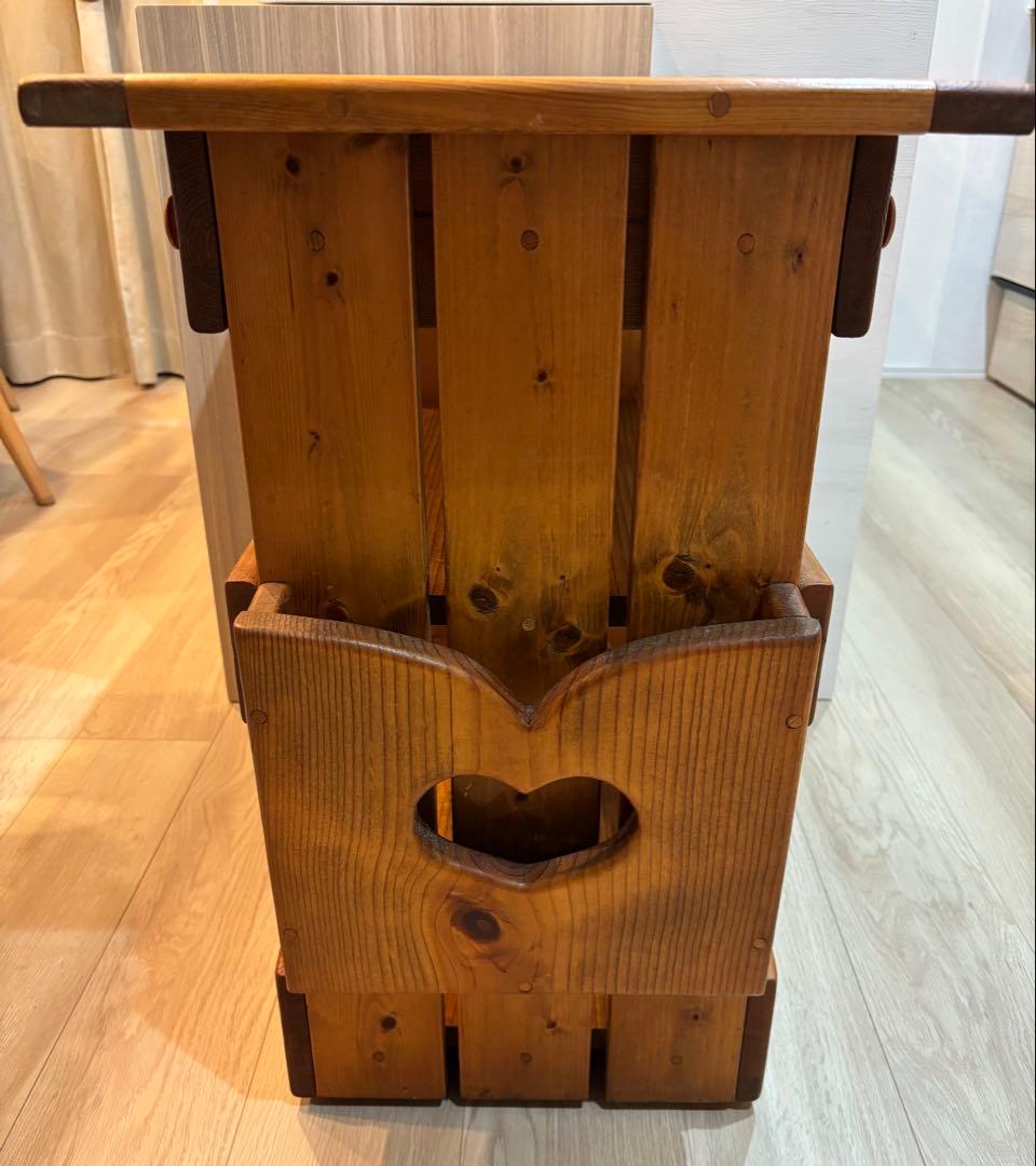 オーダー家具　カントリー家具　ワゴン　キャスター付き　タイル付き　ハート　収納棚