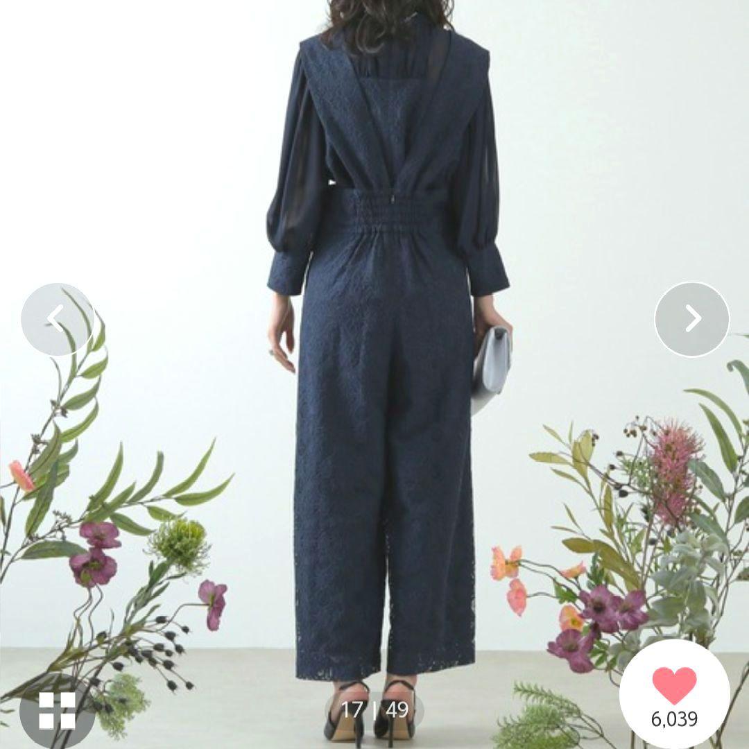 【kana】 2点セット 幾何学柄レース パンツドレス 結婚式 niana M