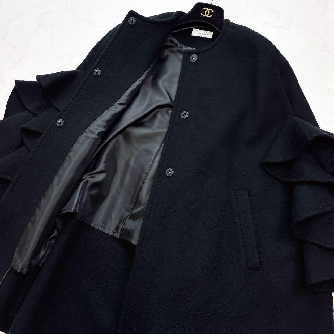 【BARNEYS NEW YORK】定価10万　高級ウール　フリルケープコート