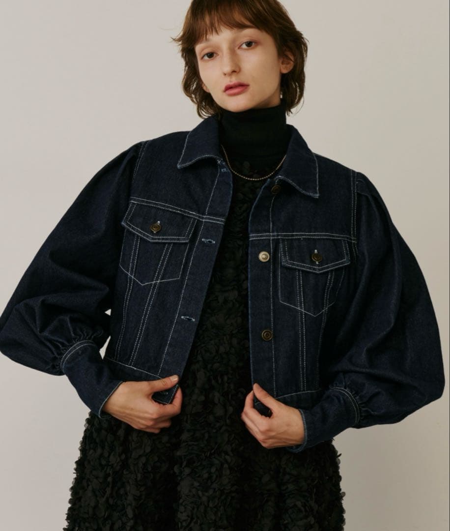 PERNA ペルナ ボリュームスリーブ デニムジャケット Gジャン