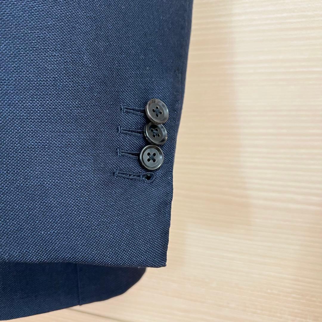 【39】ブリッラペルイルグストネイビーソリッドスーツドーメル生地モヘア