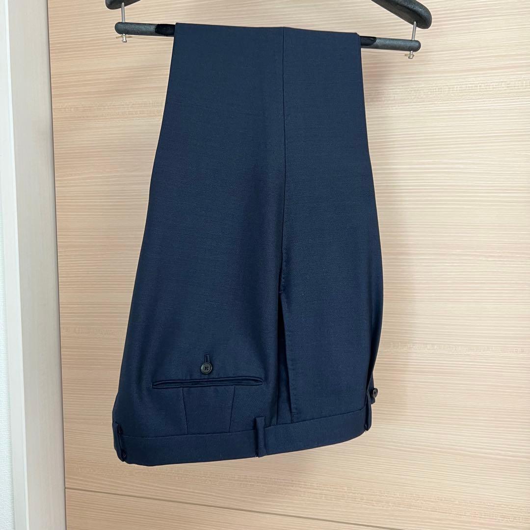 【39】ブリッラペルイルグストネイビーソリッドスーツドーメル生地モヘア