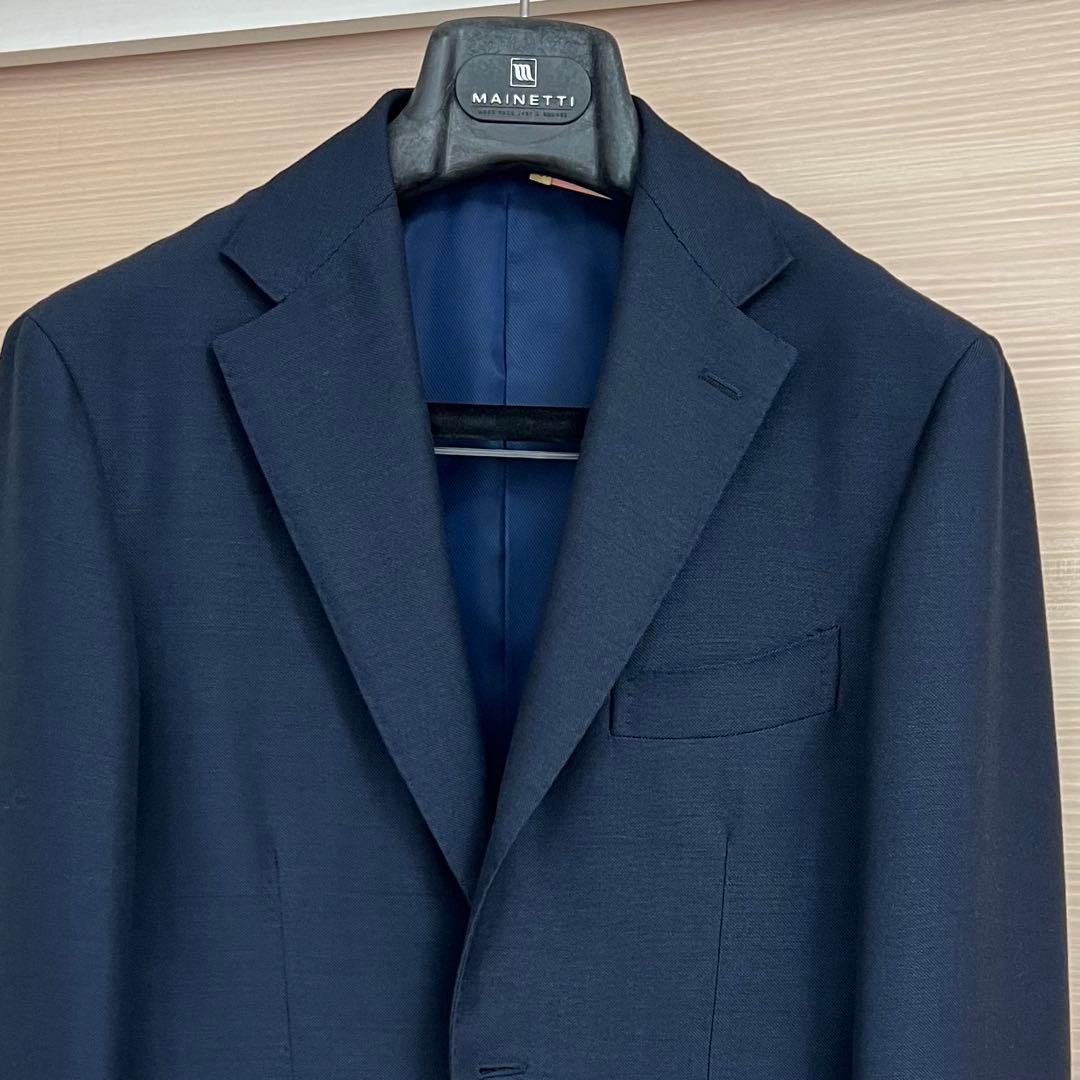 【39】ブリッラペルイルグストネイビーソリッドスーツドーメル生地モヘア