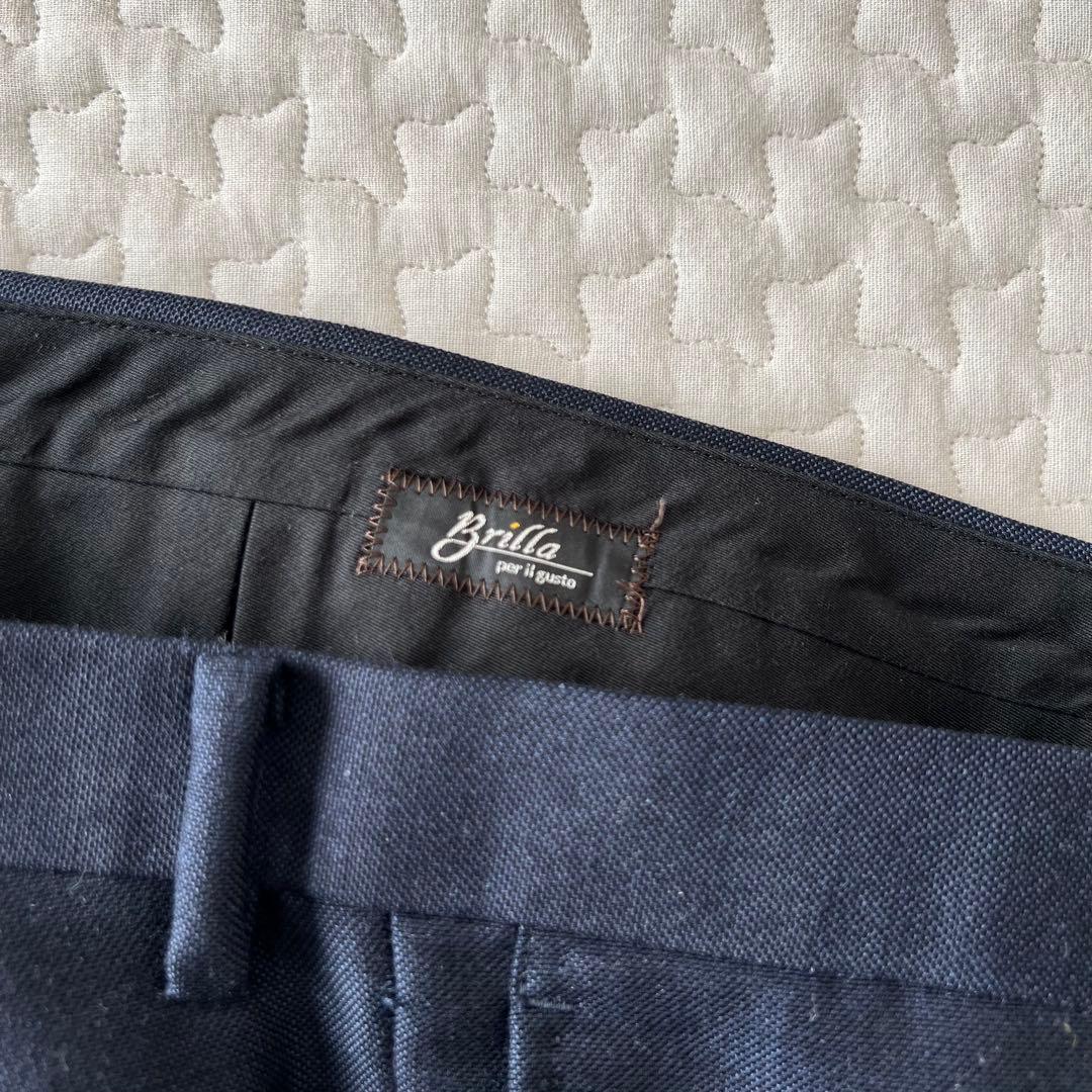 【39】ブリッラペルイルグストネイビーソリッドスーツドーメル生地モヘア