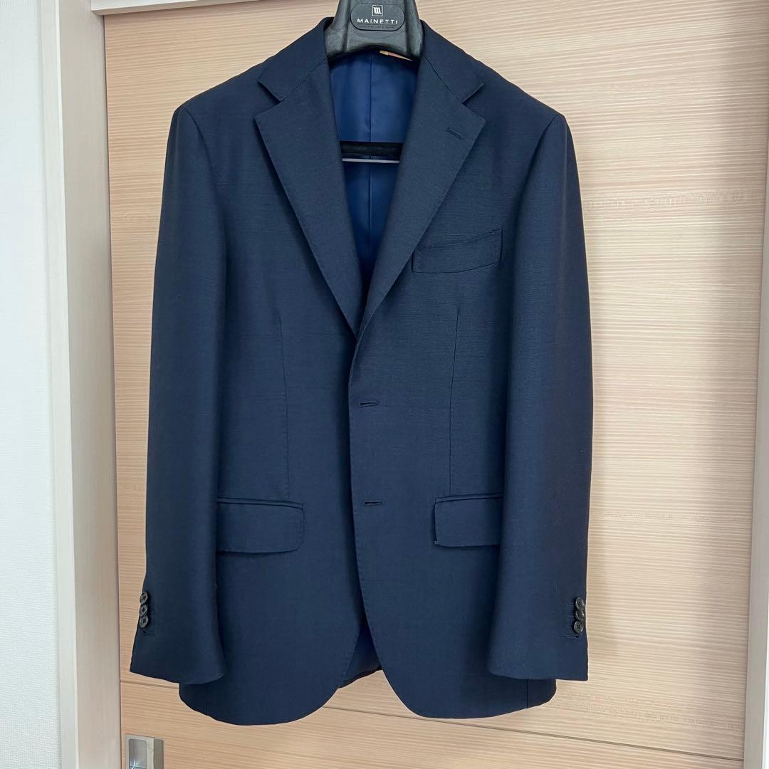 【39】ブリッラペルイルグストネイビーソリッドスーツドーメル生地モヘア