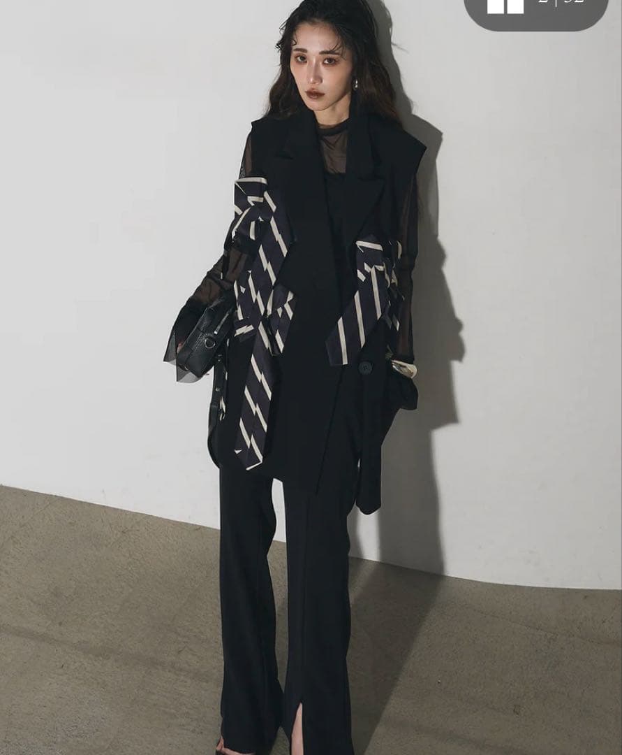 【Andrea＆Co.】タイリボンテーラードジレ 人気商品