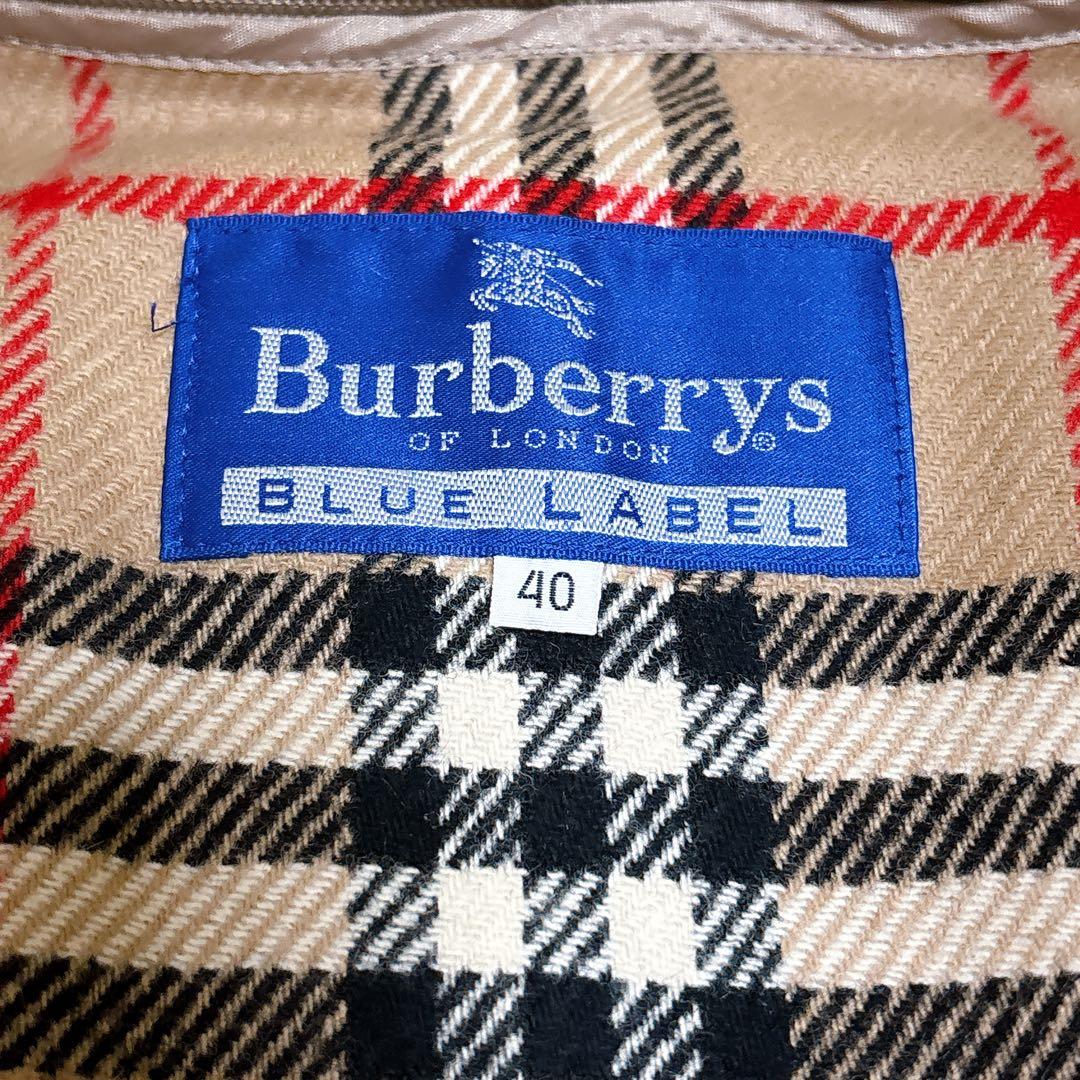 バーバリーブルーレーベル ステンカラーコート ノバチェック ライナー付　L