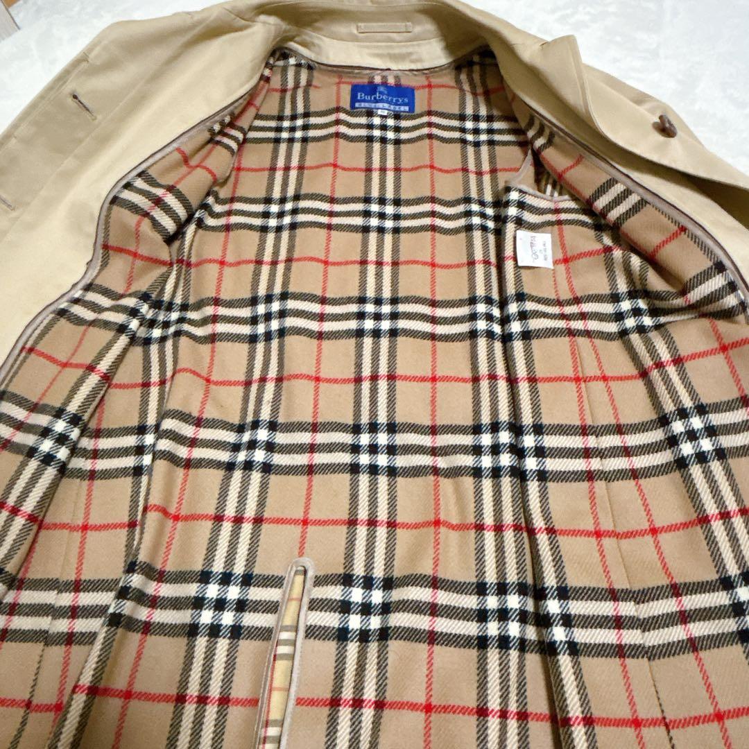 バーバリーブルーレーベル ステンカラーコート ノバチェック ライナー付　L