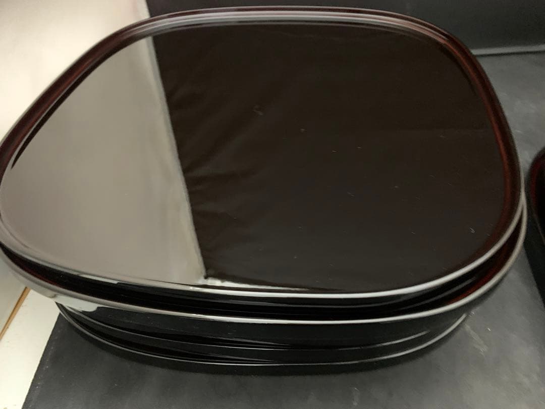 漆器　山田平安堂　盆　胴張会席膳　段付　5膳＋5膳　セット売り