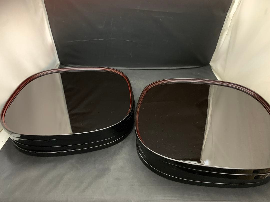 漆器　山田平安堂　盆　胴張会席膳　段付　5膳＋5膳　セット売り