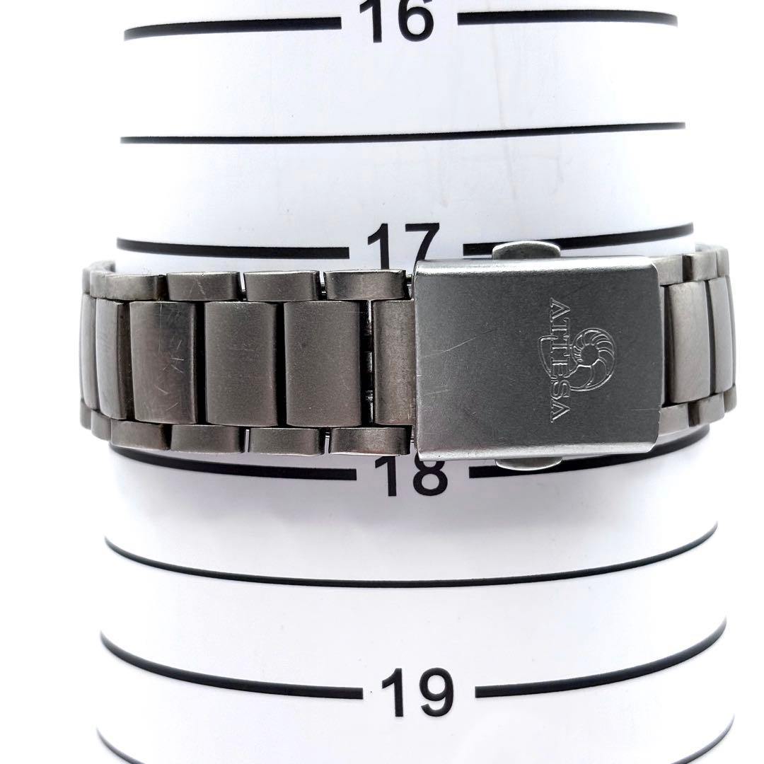 稼働品 新品電池 シチズン アテッサ デイト グレー チタン メンズ クォーツ