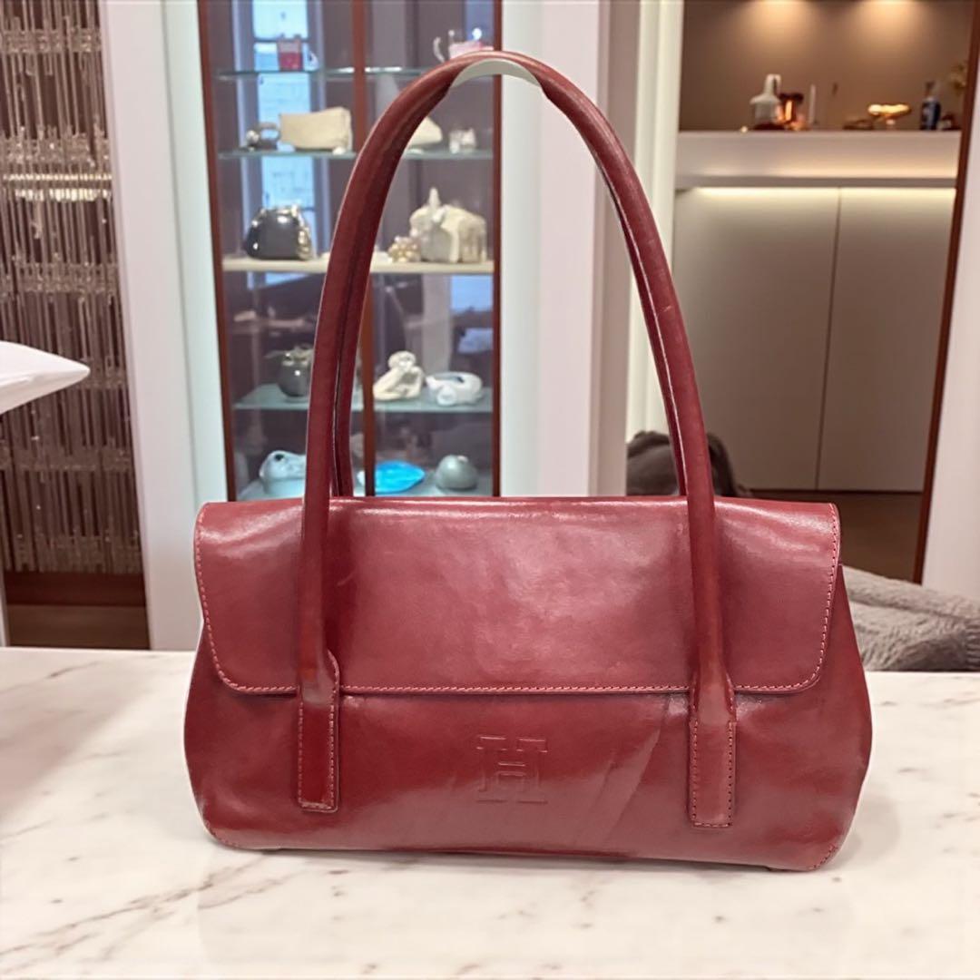 【HIROFU】レッド★レザーバッグ★保存袋【ヒロフ】